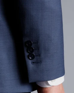 Clearance Charles Tyrwhitt Sharkskin Suit Jacket - Ocean Blue