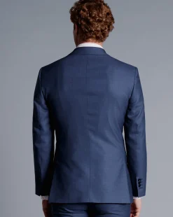 Clearance Charles Tyrwhitt Sharkskin Suit Jacket - Ocean Blue