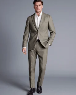 Clearance Charles Tyrwhitt Sharkskin Suit Jacket - Taupe