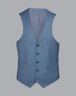 Flash Sale Charles Tyrwhitt Sharkskin Suit Vest - Cornflower Blue