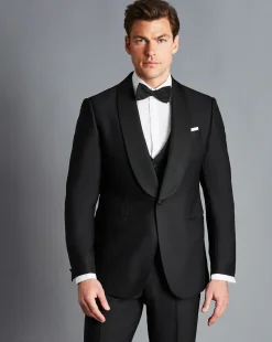 Shop Charles Tyrwhitt Shawl Lapel Tuxedo Jacket - Black