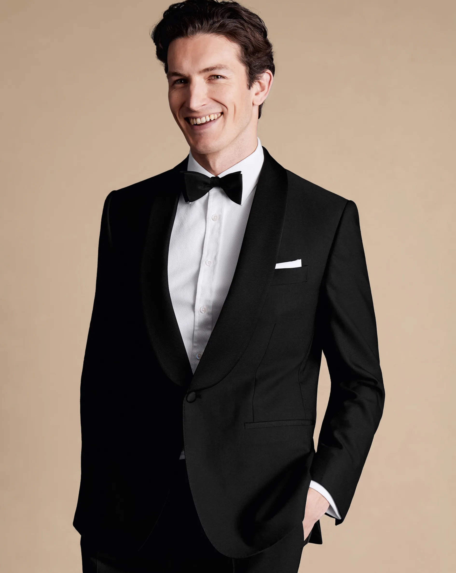 Flash Sale Charles Tyrwhitt Shawl Lapel Tuxedo Jacket - Black