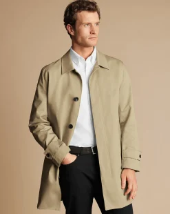 Hot Charles Tyrwhitt Showerproof Cotton Raincoat - Limestone