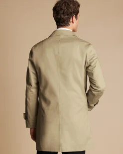 Hot Charles Tyrwhitt Showerproof Cotton Raincoat - Limestone