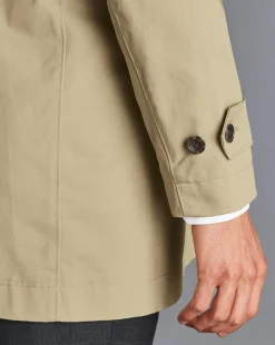 Hot Charles Tyrwhitt Showerproof Cotton Raincoat - Limestone