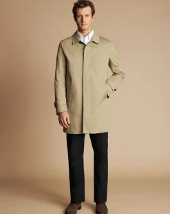 Hot Charles Tyrwhitt Showerproof Cotton Raincoat - Limestone