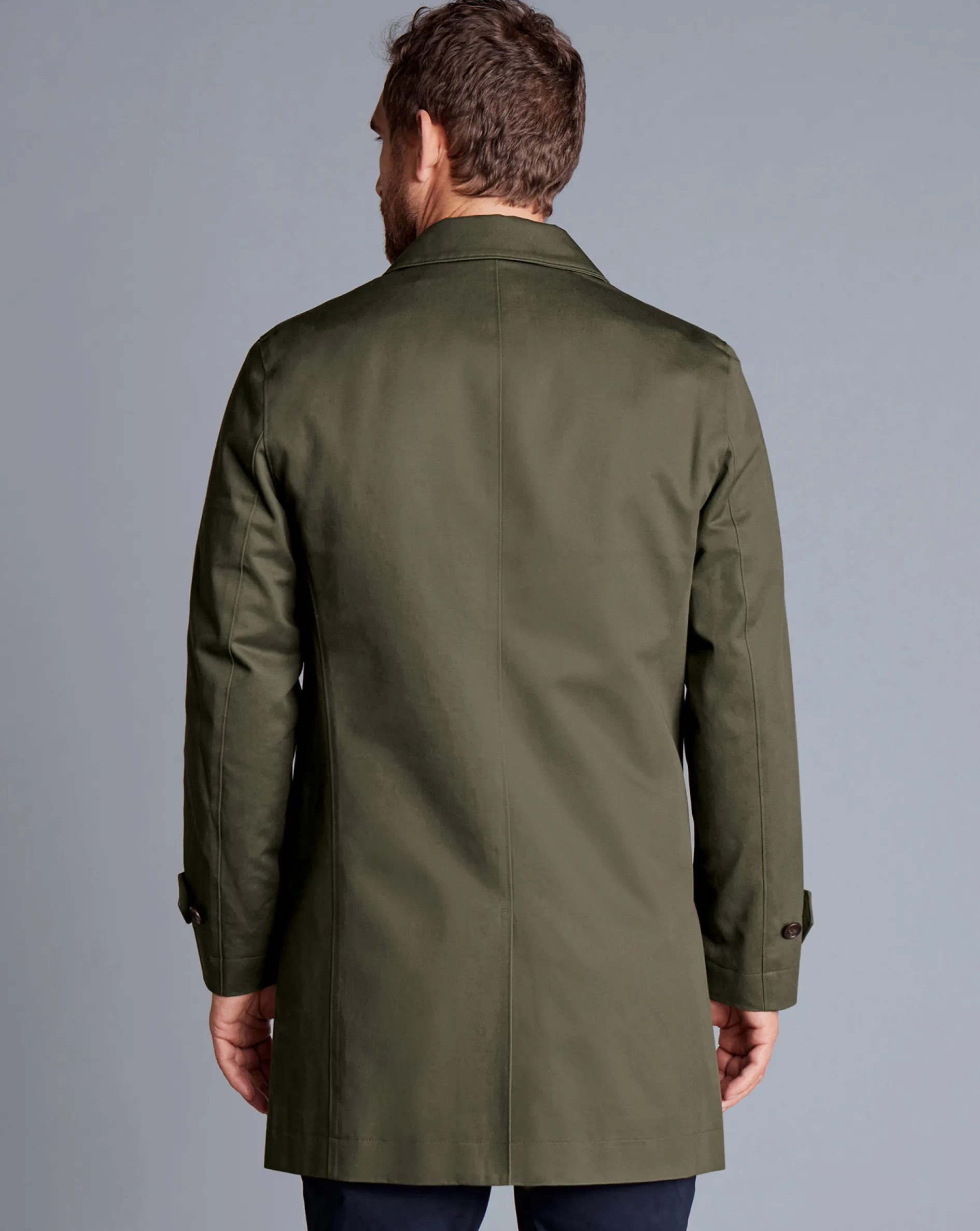 Outlet Charles Tyrwhitt Showerproof Cotton Raincoat - Green Olive