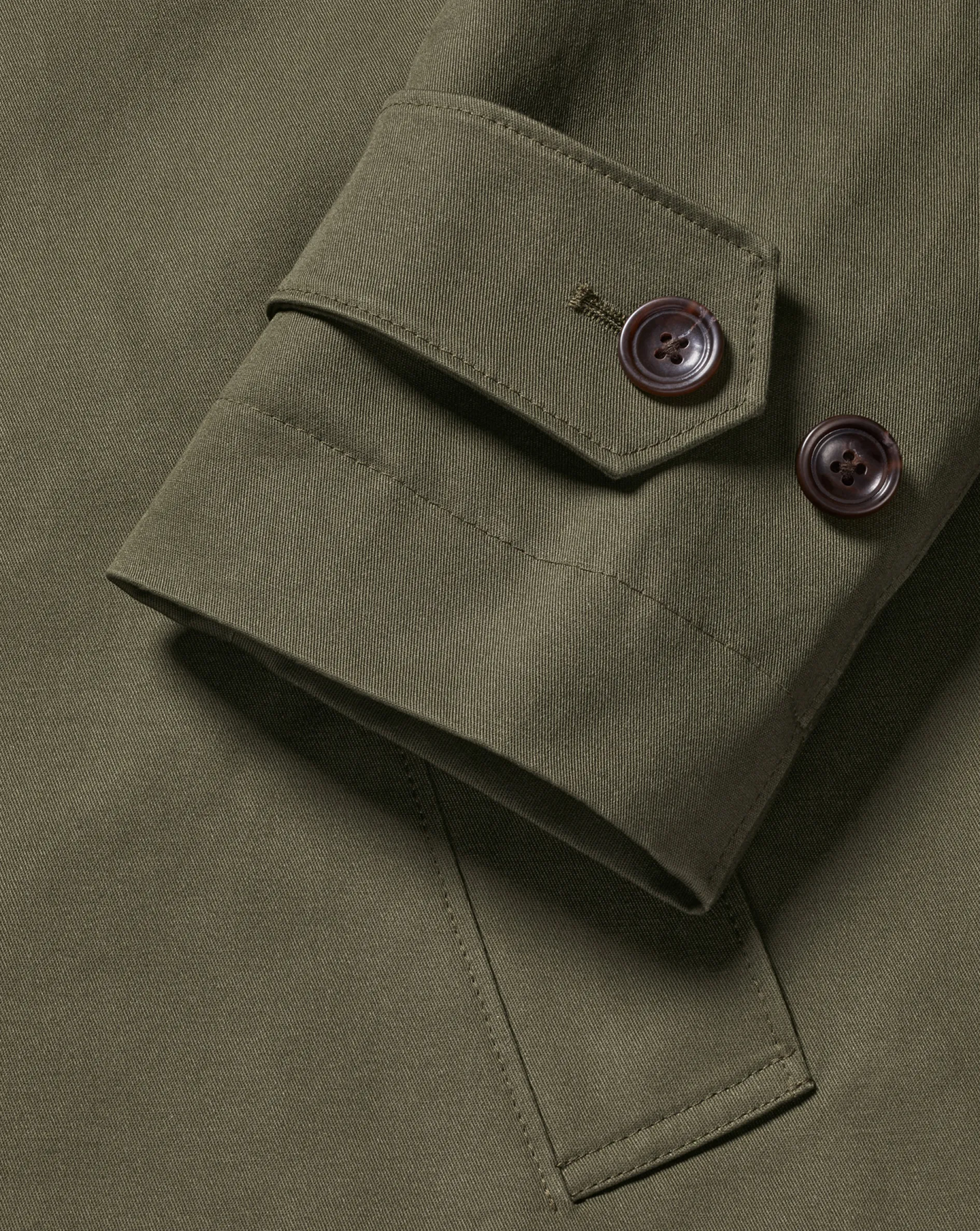 Outlet Charles Tyrwhitt Showerproof Cotton Raincoat - Green Olive