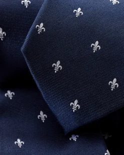 Store Charles Tyrwhitt Silk Fleur-de-lys Tie - French Blue Navy