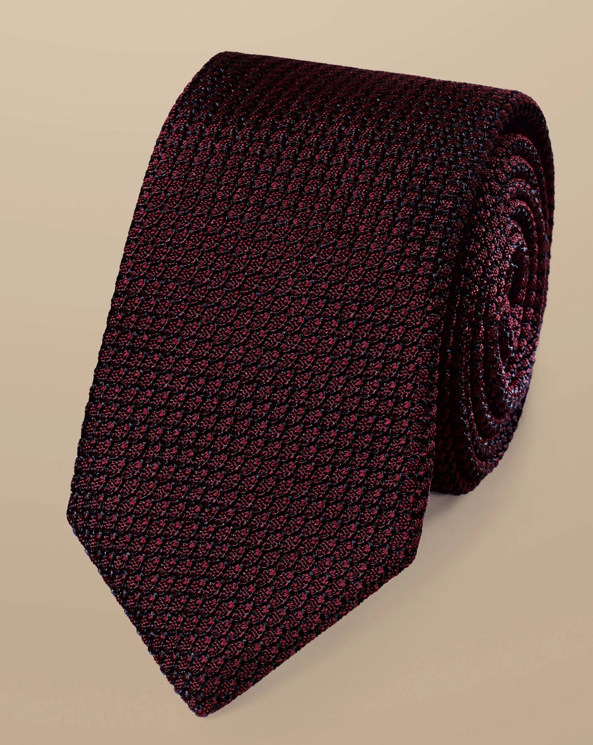 Hot Charles Tyrwhitt Silk Grenadine Italian Tie - Maroon Red