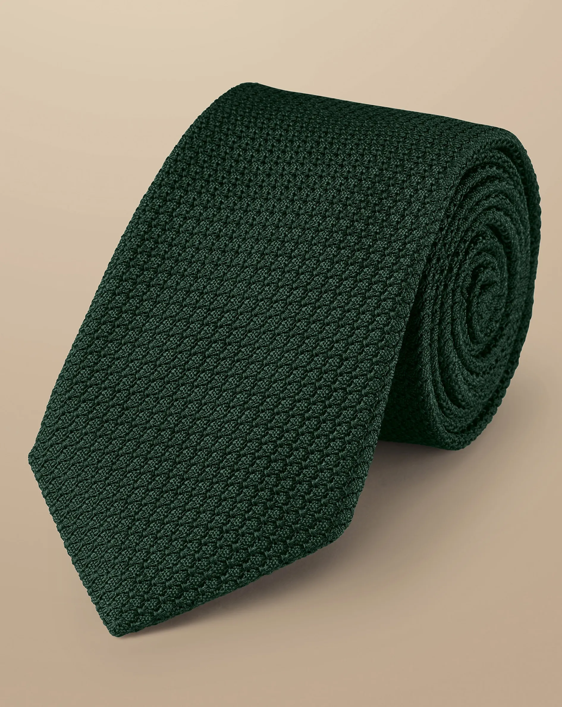 Fashion Charles Tyrwhitt Silk Grenadine Italian Tie - Dark Green