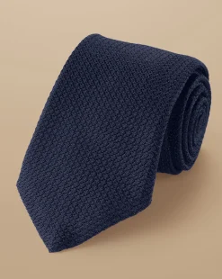 Cheap Charles Tyrwhitt Silk Grenadine Italian Tie - Petrol Blue Navy