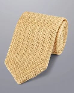 Flash Sale Charles Tyrwhitt Silk Knitted Slim Tie - Tan