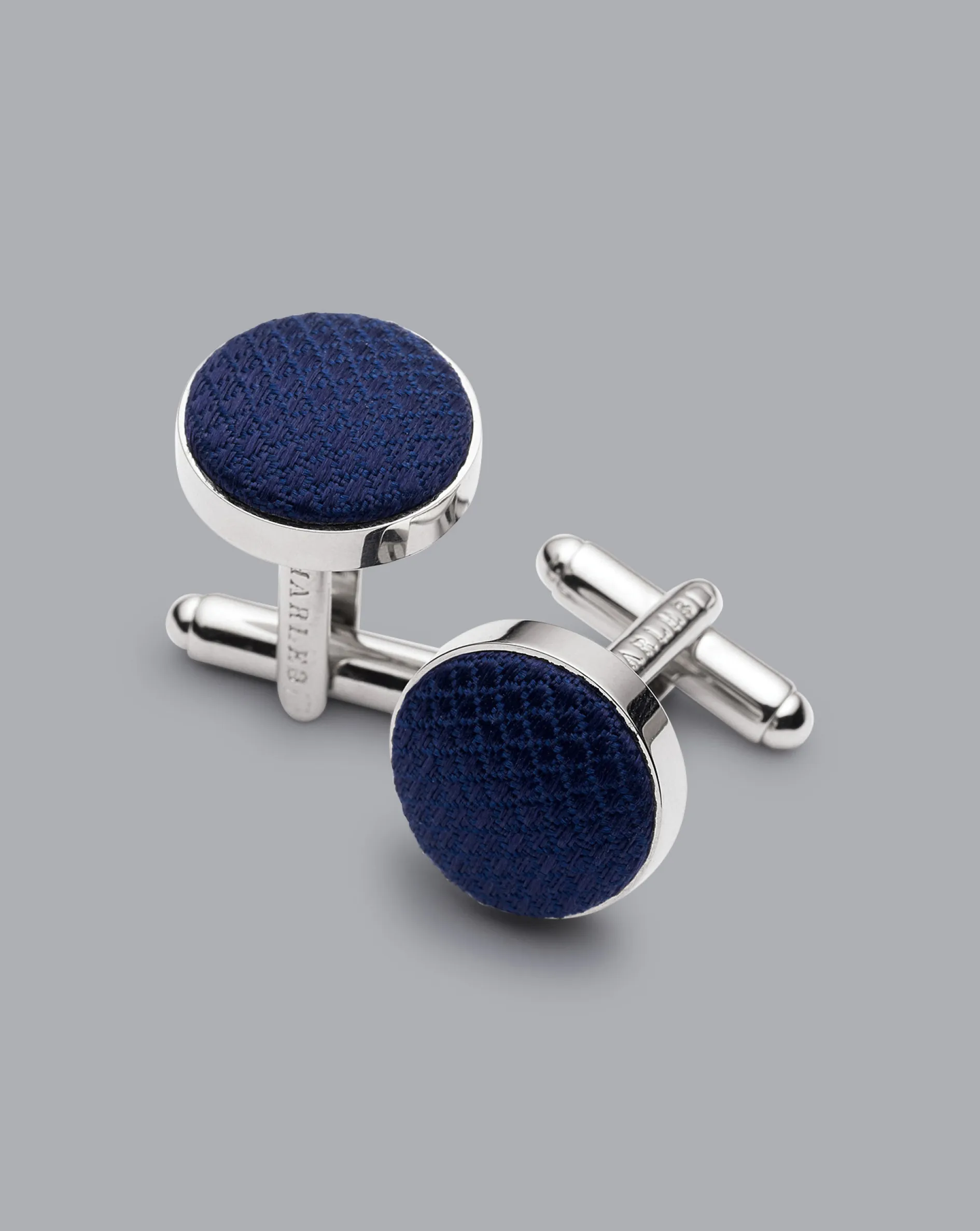 Online Charles Tyrwhitt Silk Round Cufflinks - Navy