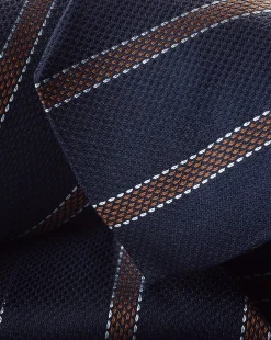 Flash Sale Charles Tyrwhitt Silk Stripe Tie - French Blue & Camel