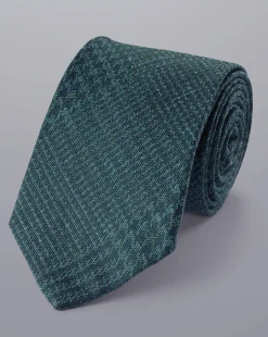 Sale Charles Tyrwhitt Silk Wool Blend Prince of Wales Check Tie - Green & Blue Green and Blue