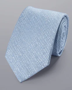 Hot Charles Tyrwhitt Silk Wool Blend Tie - Blue Sky