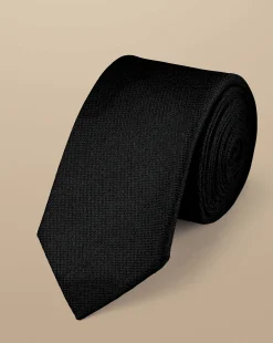 Cheap Charles Tyrwhitt Slim Silk Tie - Black