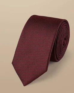 Fashion Charles Tyrwhitt Slim Silk Tie - Red