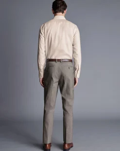 Best Charles Tyrwhitt Smart Cotton Stretch Pants - Taupe