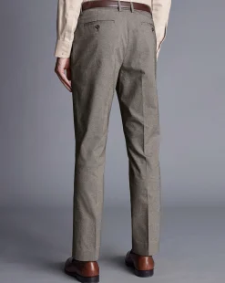 Best Charles Tyrwhitt Smart Cotton Stretch Pants - Taupe