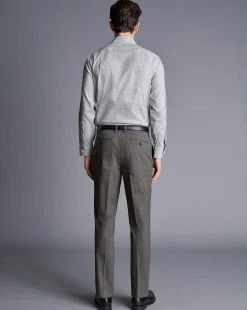 Clearance Charles Tyrwhitt Smart Cotton Stretch Pants - Dark Grey