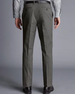 Clearance Charles Tyrwhitt Smart Cotton Stretch Pants - Dark Grey