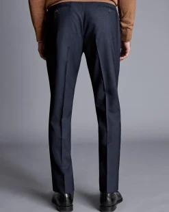 Shop Charles Tyrwhitt Smart Italian Luxury Pants - Ink Blue