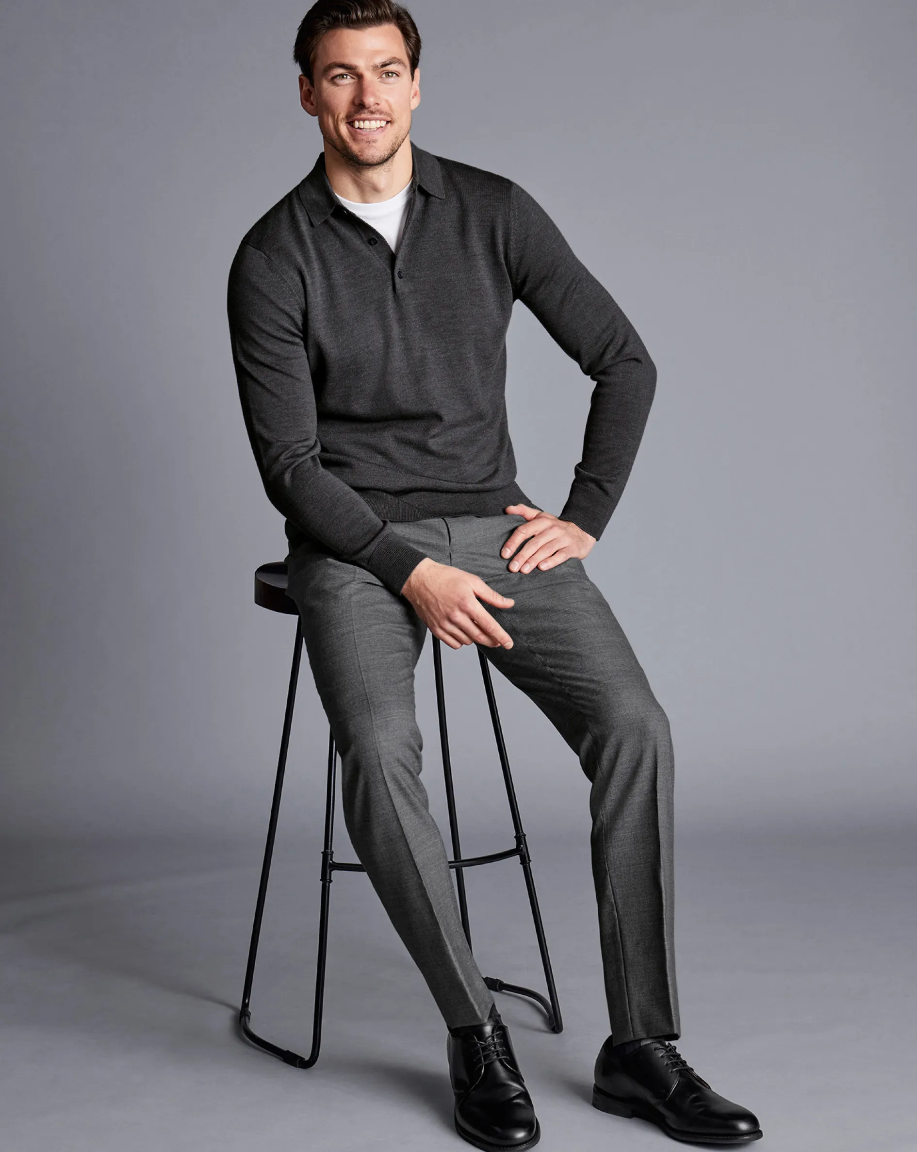 Discount Charles Tyrwhitt Smart Italian Luxury Pants - Grey