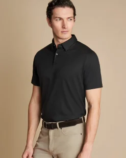 Best Charles Tyrwhitt Smart Jersey Polo - Black
