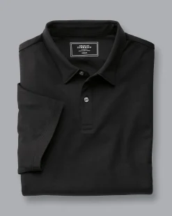 Best Charles Tyrwhitt Smart Jersey Polo - Black