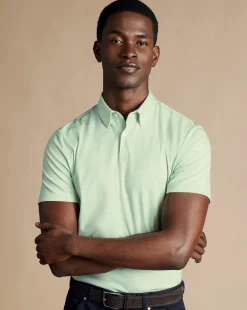 Cheap Charles Tyrwhitt Smart Jersey Polo - Light Green