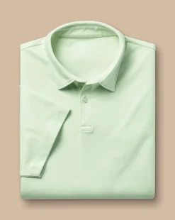 Cheap Charles Tyrwhitt Smart Jersey Polo - Light Green