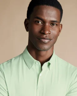 Cheap Charles Tyrwhitt Smart Jersey Polo - Light Green