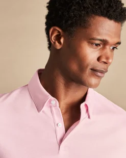 Flash Sale Charles Tyrwhitt Smart Jersey Polo - Light Pink