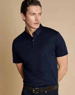 Sale Charles Tyrwhitt Smart Jersey Polo - Navy