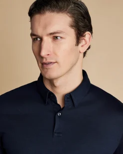 Sale Charles Tyrwhitt Smart Jersey Polo - Navy