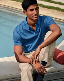 Shop Charles Tyrwhitt Smart Jersey Polo - Ocean Blue