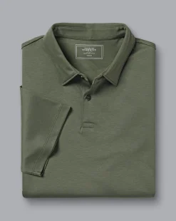 Cheap Charles Tyrwhitt Smart Jersey Polo - Green Olive