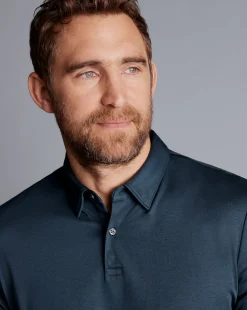Outlet Charles Tyrwhitt Smart Jersey Polo - Petrol Blue