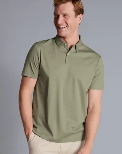 Best Sale Charles Tyrwhitt Smart Jersey Polo - Sage Green Light Sage Green