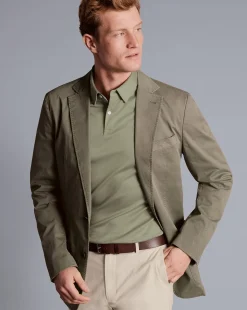 Best Sale Charles Tyrwhitt Smart Jersey Polo - Sage Green Light Sage Green