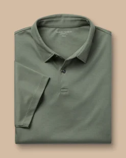 Cheap Charles Tyrwhitt Smart Jersey Polo - Sage Green