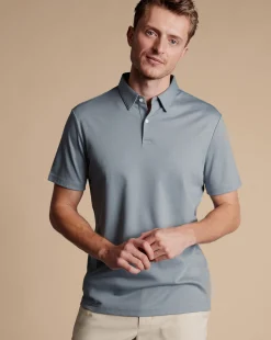 Hot Charles Tyrwhitt Smart Jersey Polo - Silver