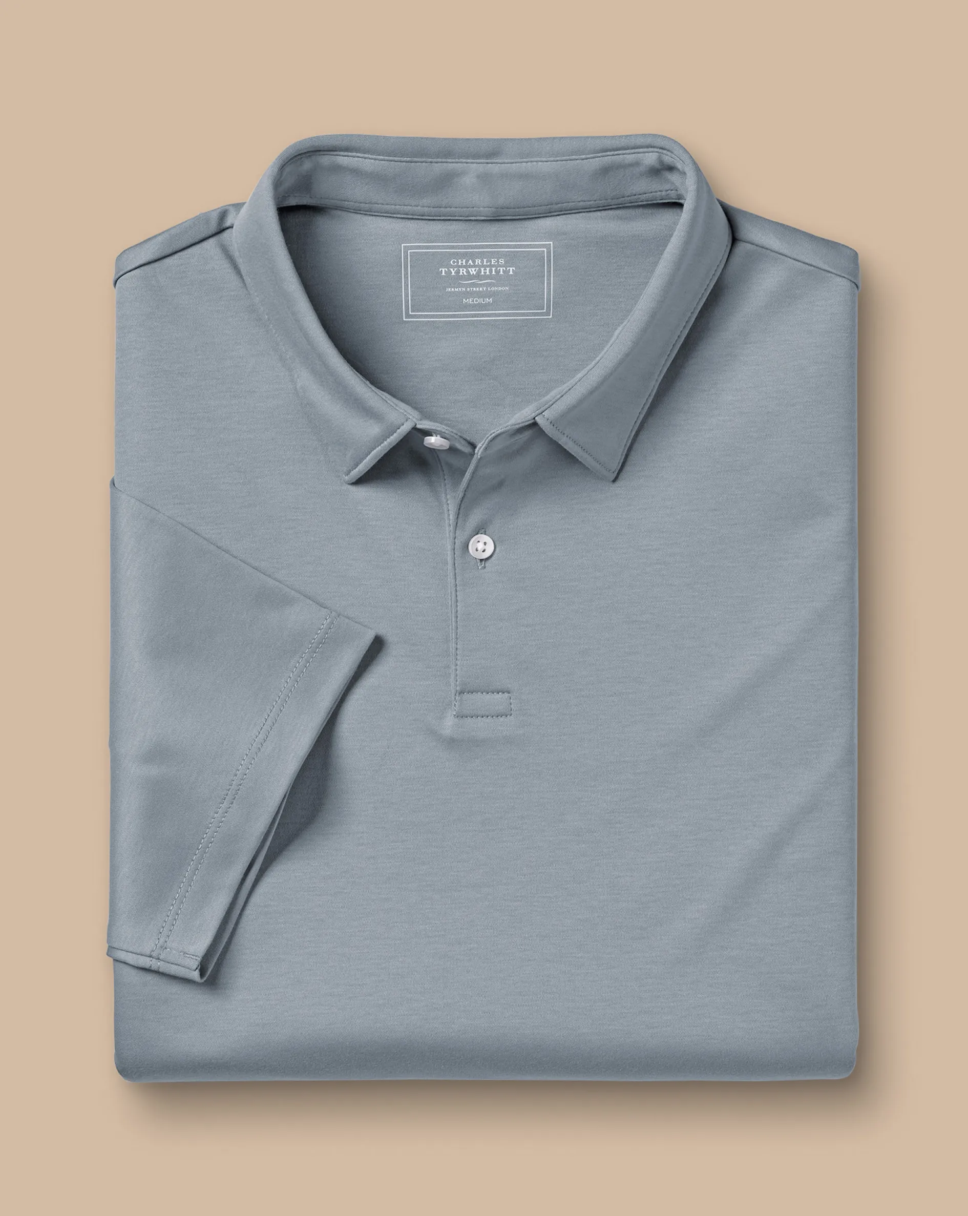 Hot Charles Tyrwhitt Smart Jersey Polo - Silver