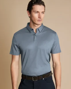 Flash Sale Charles Tyrwhitt Smart Jersey Polo - Steel Blue