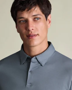 Flash Sale Charles Tyrwhitt Smart Jersey Polo - Steel Blue