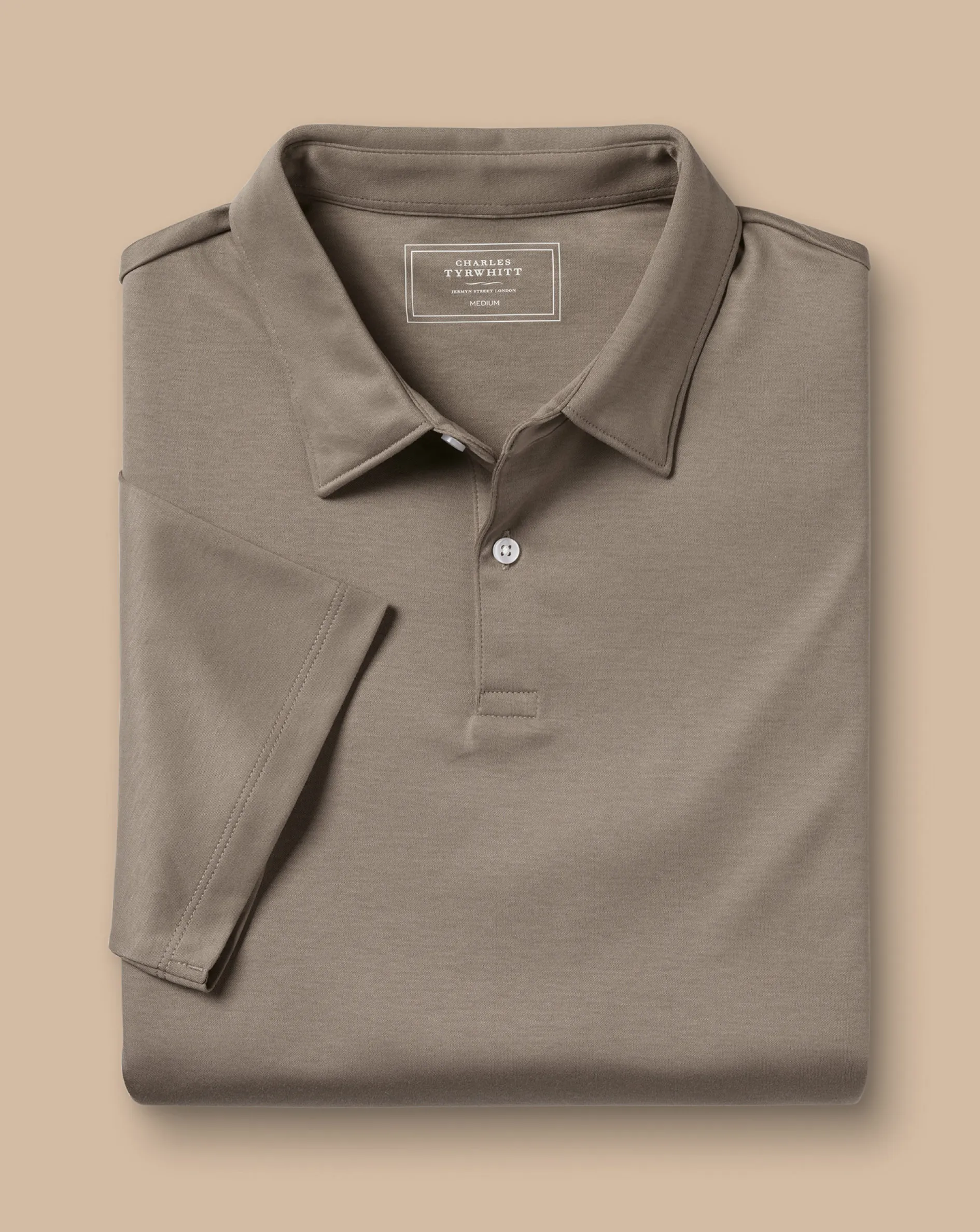 Best Charles Tyrwhitt Smart Jersey Polo - Taupe