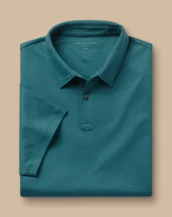 Store Charles Tyrwhitt Smart Jersey Polo - Green Teal