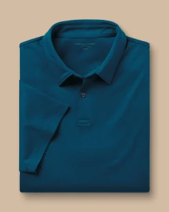Sale Charles Tyrwhitt Smart Jersey Polo - Blue Turquoise